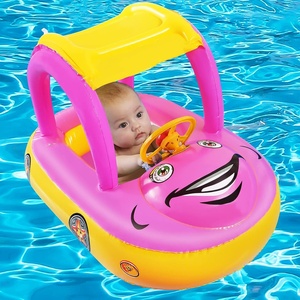 Asiento Flotador para Bebé con Bolsillo Ajustable, Flotador para Piscina con Toldo de Seguridad, Flotador de Natación para Bebé con Forma de Cerdo - Product Image 4
