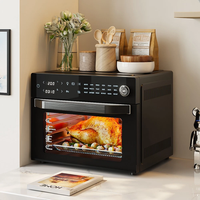 Appareils de cuisine : Four à convection électrique 30L avec écran tactile et commande par bouton, four à pizza domestique, 18 programmes prédéfinis