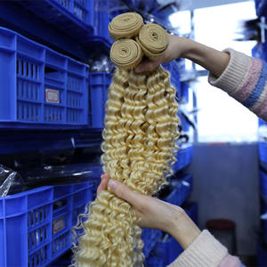 Wholesale 12A Deep Wave #613 <b>Human</b> <b>Hair</b> Bundles Raw Indian Cheap 613 Bundles Remy 100% <b>Human</b> <b>Hair</b> <b>Extensions</b> Bundles - Product Image 4