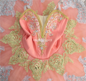Tutú de ballet <span class=keywords><strong>naranja</strong></span> de competición profesional de alta calidad de 9-12 capas para niñas - Product Image 3