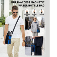 Porte-bouteille d'eau magnétique imperméable en Oxford avec logo personnalisé, sangle réglable, sac de sport portable, doublure en polyester unisexe, OEM/ODM