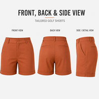 Shorts de golf personnalisés pour femmes, coupe ajustée, design à revers roulés, tissu anti-humidité pour les golfeuses amateurs de clubs de campagne