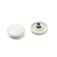 12.5mm 15mm 17mm Kancing Tekan Panel Bulat Nilon Berwarna Putih dan Hitam yang Dapat Dicuci