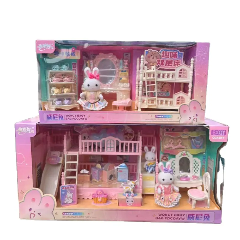 Hot Selling Girl Cute Rabbit Doll Dessert Shop Scene Pretend Play Cake Dessert Children's Toy