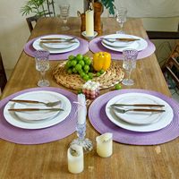 Ensemble de 6 sets de dessous de plat classiques TUOTU JH8065 en PP tressé, écologiques, résistants à l'huile et à l'eau, durables, pour salle à manger, café 103