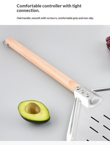 <span class=keywords><strong>Pala</strong></span> para <span class=keywords><strong>Horno</strong></span> de Pizza de Acero Inoxidable 430 con Mango de Madera, para Hornear Pasteles, Transferir y Voltear Pizza - Product Image 6