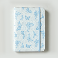 Cuaderno de Tapa Dura de Piel Sintética con Diseño de Mariposa YALONG YLA5R010, 120 Hojas, Banda Elástica, Multicolor Pastel, Perfecto para Diario