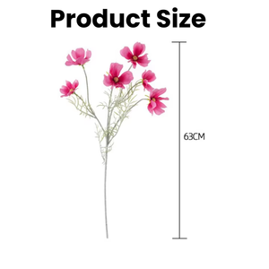 Fleurs artificielles Galsang à 6 têtes en tissu de soie, personnalisées, de haute qualité, pour mariage, mur, Noël, Fête des Mères, Pâques, Nouvel An - Product Image 2