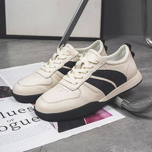 Nouvelle collection printemps : Mocassins et baskets décontractés pour hommes en cuir pleine fleur, respirants, pour l'extérieur, couleur blanche - Product Image 4