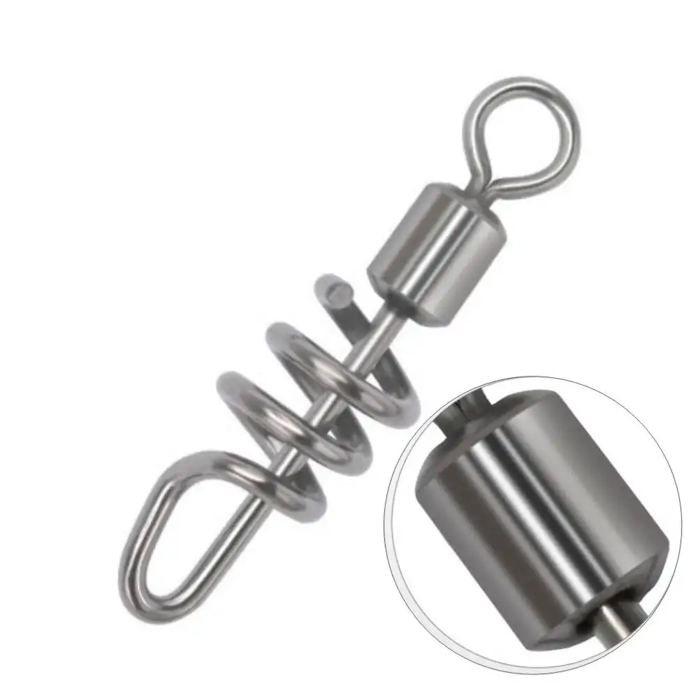 High Speed Secured Sea Fishing Swivel Carbon Steel Rolling Swivel with Clip Saltwater Fishing Connector Snap
