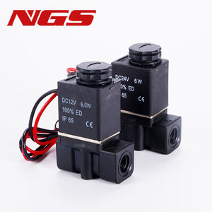 Válvula Solenoide Neumática Eléctrica de Dos Posiciones y Dos Vías 2P025-08, Cuerpo de Válvula de Plástico de Ingeniería Normalmente Cerrado, AC220V, DC12V, DC24V - Product Image 1