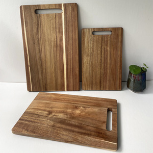 Planche à découper double face en bois d'acacia <span class=keywords><strong>Plateau</strong></span> portable pour restaurant avec poignée de cuisine pour usage domestique transfrontalier - Product Image 2