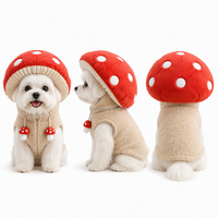 Vêtements personnalisés pour animaux de compagnie : Ensemble costume gilet polaire avec chapeau champignon pour chien, chaud pour l'hiver, pour chiots et chats de petite et moyenne taille, vente en gros OEM