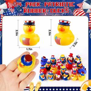 Patriotic 4th of July Bulk Rubber Ducks Mini Duck for Cruise Ships Baby Showers <b>Bath</b> Toys Kids Party Favors Birthday Gifts - Product Image 5