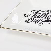 Plat de rangement moderne personnalisé en céramique pour bijoux (bague, collier, boucles d'oreilles) ou petite vaisselle, idéal pour la sublimation DIY
