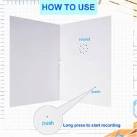 Carte de vœux audio préenregistrée pliable verticale avec musique pour anniversaire, célébration, fête, ou comme cadeau invité