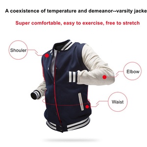 OEM Tùy Chỉnh Thêu Cao Đẳng Phong Cách Bóng Chày <span class=keywords><strong>Varsity</strong></span> Áo Khoác Cho Nam Giới - Product Image 4