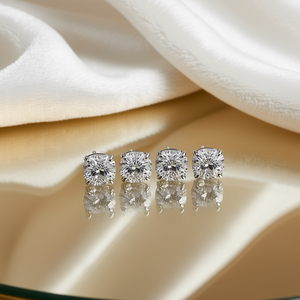 E1369 Pendientes de diamantes de 6 x 6 mm, cuadrados, sintéticos, cultivados en laboratorio, joyería clásica para mujer - Product Image 2