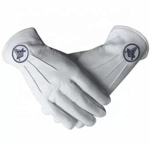 Guantes de regalia masónicos de cuero blanco, personalizados, baratos - Product Image 3