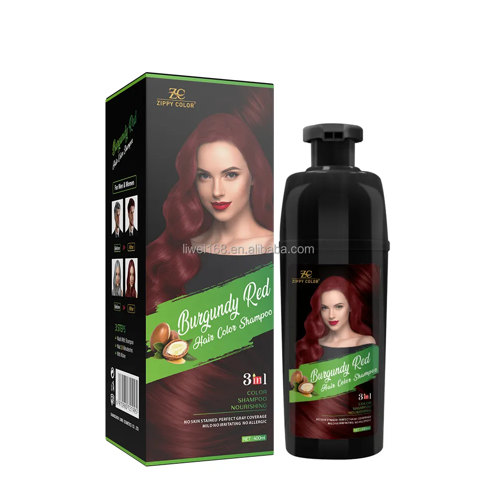 Groothandel Haarkleurstofshampoo Private Label Kleur Haarkleurmiddelen Shampoo Natuurlijke Plant Haarverf Shampoo 3 In 1