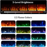 Meuble TV Kalsubo tout blanc de 70 pouces avec foyer électrique de 36 pouces, lumières LED 12 couleurs, grand rangement, divertissement