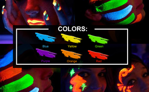 Maquillaje fiesta <span class=keywords><strong>Halloween</strong></span> pigmento orgánico agua activado negro brillo en la oscuridad Aqua basado UV neón negro luz cara cuerpo pintura Kit - Product Image 4