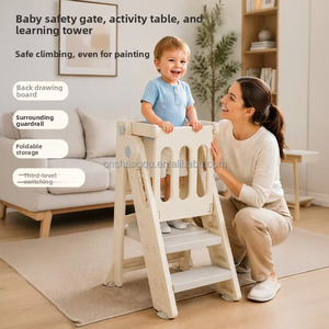 <span class=keywords><strong>Tour</strong></span> d'apprentissage Montessori 5 en 1 avec tableau blanc, escabeau pliable pour tout-petits, <span class=keywords><strong>tour</strong></span> d'activités sécurisée pour enfants pour une utilisation à <span class=keywords><strong>la</strong></span> maison - Product Image 2