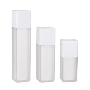 Flacon pompe airless rotatif 15ml 30ml 50ml, contenant cosmétique givré double couche épaissi, carré, vide, pour lotion - Product Image 2