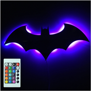 <span class=keywords><strong>Lampe</strong></span> LED USB 3D à miroir 7 couleurs avec télécommande chauve-souris, veilleuse, décoration de la maison, projecteur d'ambiance, luminaire mural, cadeau pour enfants, nouveau - Product Image 2