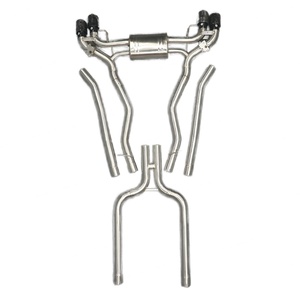 Valve d'échappement Catback pour BMW M5 F90 avec silencieux de course à écailles de poisson dorées en acier inoxydable brossé - Product Image 1