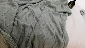 Ags Oeko-tex Soft Knit Chunky 100% cotone Crochet Throw Cable Picnic lavorato a maglia Baby Adult Green <span class=keywords><strong>coperta</strong></span> con decorazione domestica - Product Image 6