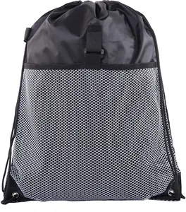 Gelory Unisex İpli Cinch spor çanta sırt çantası açık spor kamp eğitim yürüyüş için file çanta Tote çuval ile