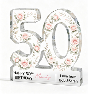 Placa de Acrílico Personalizada con Número de Cumpleaños, Decoración de Escritorio, Regalo para <span class=keywords><strong>Aniversario</strong></span> de Bodas, Decoración para el Hogar - Product Image 1