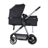 Poussette bébé en métal haut de gamme avec grandes roues, pliable, chariot à pousser pour bébés de 0 à 4 ans