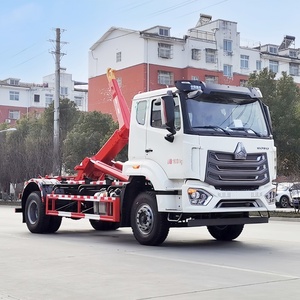 Venta al por mayor de fábrica: Camión de basura HOWO de 15 toneladas con gancho, camión de basura con brazo amplirol para construcción - Product Image 3