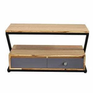 Table de chevet à deux niveaux, meuble en métal, structure en métal, MDF, personnalisable, design moderne minimaliste, conception à 2 niveaux, OEM/ODM - Product Image 4