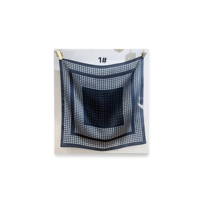 Foulard Quadrato 70x70Cm a Pois e Quadretti, Piccolo Sciarpa per Donna, Accessorio Moda - Product Image 1