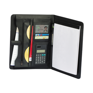 OEM de alta calidad <span class=keywords><strong>A4</strong></span>/A5 <span class=keywords><strong>PU</strong></span> cuero Conferencia cartera carpeta con cremallera <span class=keywords><strong>A4</strong></span> Bloc de notas pluma caso Tablet Padfolio archivo bolsillos fábrica - Product Image 6