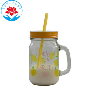 Lọ Thủy Tinh Mason In Hình Vuông 16Oz Giá Rẻ Bán Sỉ Từ Nhà Máy Có Nắp Và Tay Cầm - Product Image 3