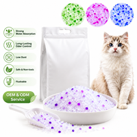 Litière pour chat en gel de silice cristallin blanc de qualité supérieure, biodégradable, écologique, jetable aux toilettes, hautement absorbante, sans odeur, sans poussière, rapide