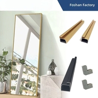 Profilé en aluminium pour miroir de dressing pleine longueur, bande de bordure extrudée pour miroir et verre