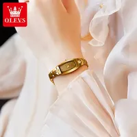 OLEVS 5501 Set Terbaru Asli untuk Jam Tangan Wanita dengan Gelang Jam Tangan Wanita Stainless Steel Berlian Kecil
