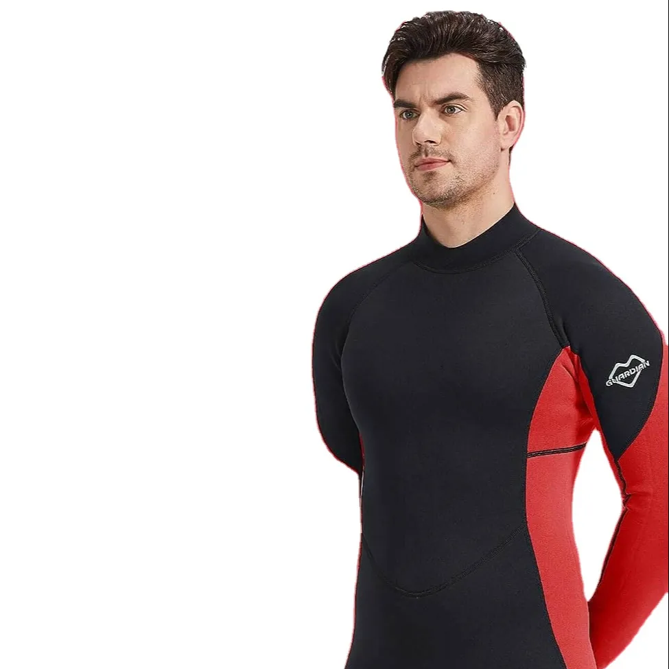 Roupa de mergulho masculina Sinodiving 3mm de neoprene com zíper nas costas em água fria para surf, natação e mergulho