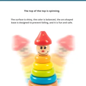 Jouet d'empilage en bois pour enfants, tour arc-en-ciel, jeu d'<span class=keywords><strong>activités</strong></span> parent-enfant, éducation précoce, animaux, nature, puzzle - Product Image 4
