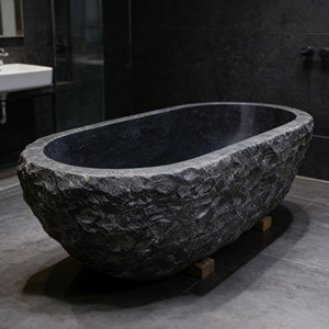 <span class=keywords><strong>Baignoire</strong></span> autoportante moderne en pierre naturelle noire, style <span class=keywords><strong>marbre</strong></span> antique, pour salle de bain - Product Image 6