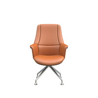 Chaise de bureau ergonomique moderne en cuir PU réglable avec cadre en aluminium, accoudoirs fixes, appui-tête, support lombaire et mousse moulée – Usage commercial