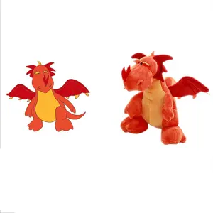 Bambola in tessuto di peluche di cristallo Super Soft Baby Learning Red Black Custom Dragon Plush Toy