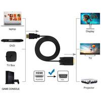 Câble HDMI vers VGA SIPU, mâle vers mâle, câble de moniteur HDTV, blindage tressé pour écran d'ordinateur et connexion vidéo