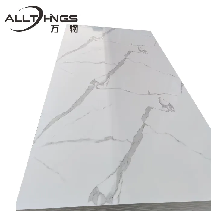 High Quality Factory Production Villa Hotel UV Marble Board Pvc Wall Panel 3D Model Design Lightweight, 3D Effect ISO9001,CE