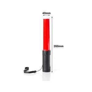 Road Crossing AA Cells Operated PC Magnetic Safety Red 260mm LED Flashing Baton Traffic Control Wand